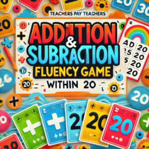 addition and subtraction within 20 fluency mental math game
