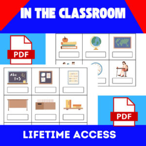 In The Classroom Vocabulary Worksheet In Colorful Illustrative Style